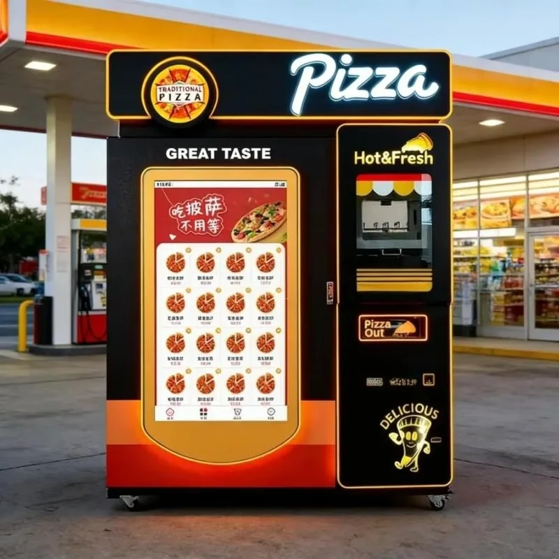 Space Saving Pizza Vending Machine Automatic Pizza Maker Hot Food Vending Unit Touch Screen Payment System for Office Area