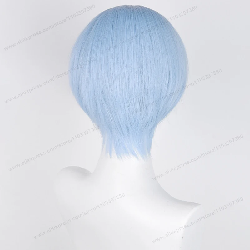 Himmel Wigs Cosplay 30cm Short Light Blue Scalp Hair Anime Heat Resistant Synthetic Wig + Wig Cap