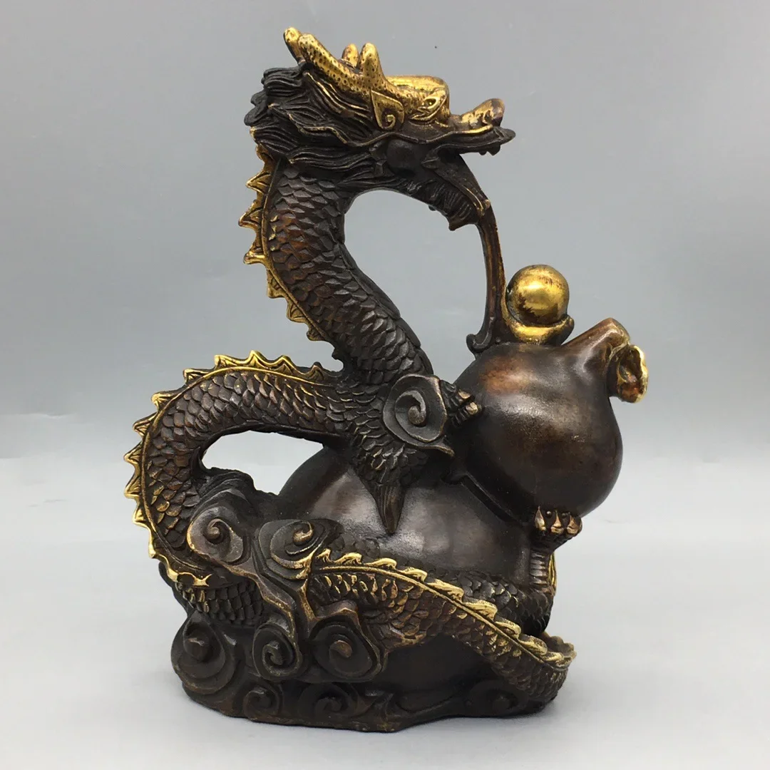 Metal gourd flying dragon ornaments decoration, home and office cultural and creative decoration