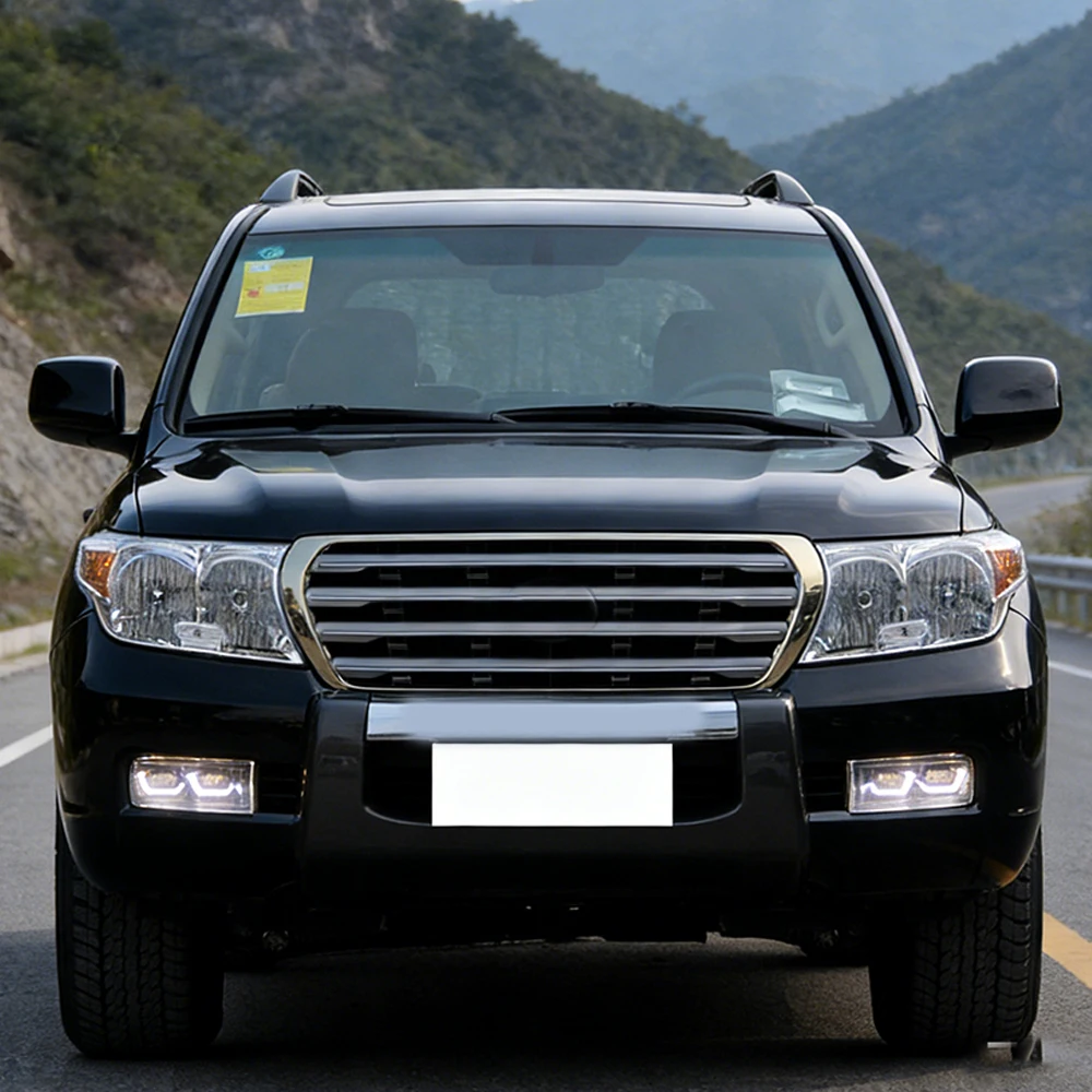 

LED DRL Dual Color Fog Light Assembly Plug and Play Auto Front Light for Toyota Land Cruiser LC200 2008-2011 Car Accessories