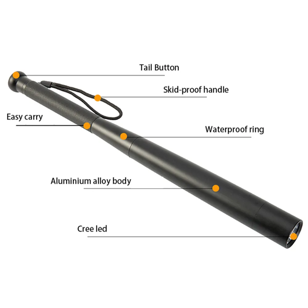 Imagem -04 - Auto Defesa Baseball Bat Led Lanterna Stick Emergência Exterior Personal Defense Supplies