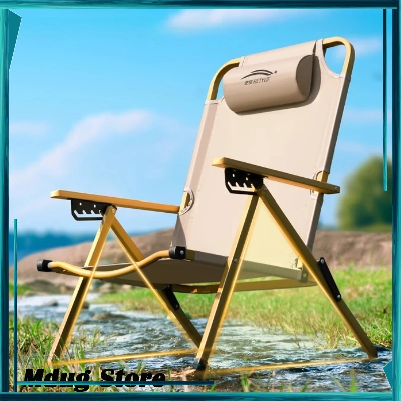 

High Back Foldable Camping Chairs Recline Beach Ergonomic Adult Camping Chairs Armchairs Garden Cadeira Praia Furnitures
