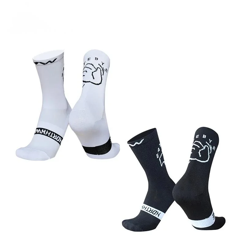 socks New sports running bicycle BYEBYE pattern breathable road bicycle socks Men women bicycle socks calcetines ciclismo