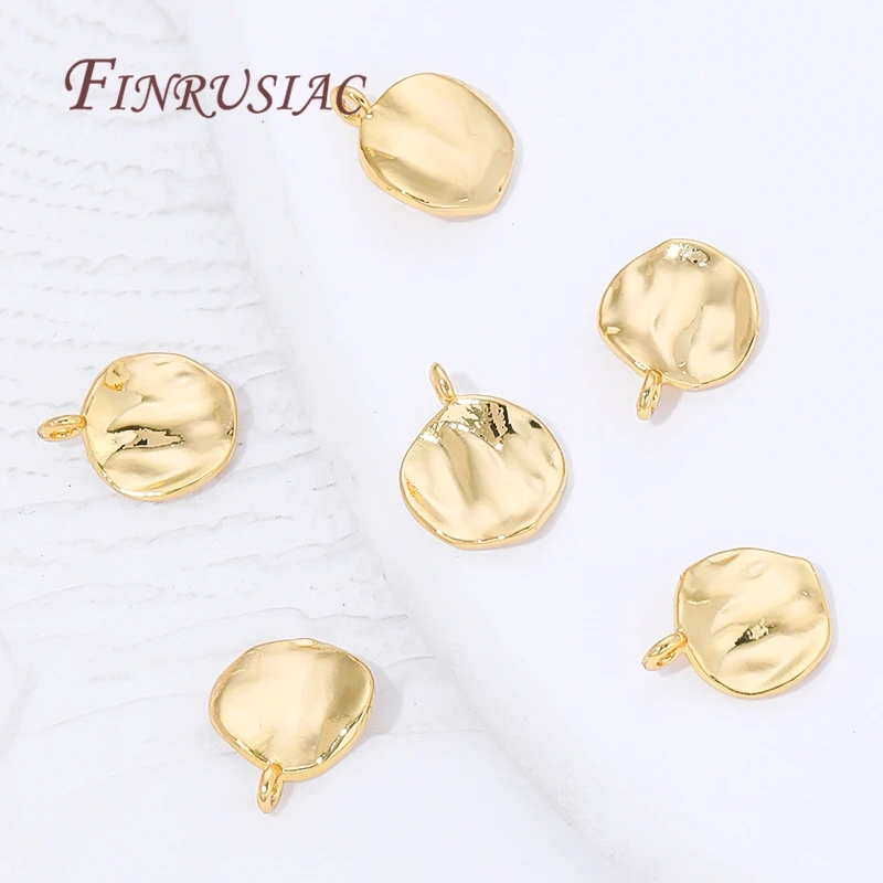 2 Sizes 18K Gold Plated Round Charms For Jewelry,Small Pendants For Bracelets Accessories,DIY Jewelry Making Supplies image 5