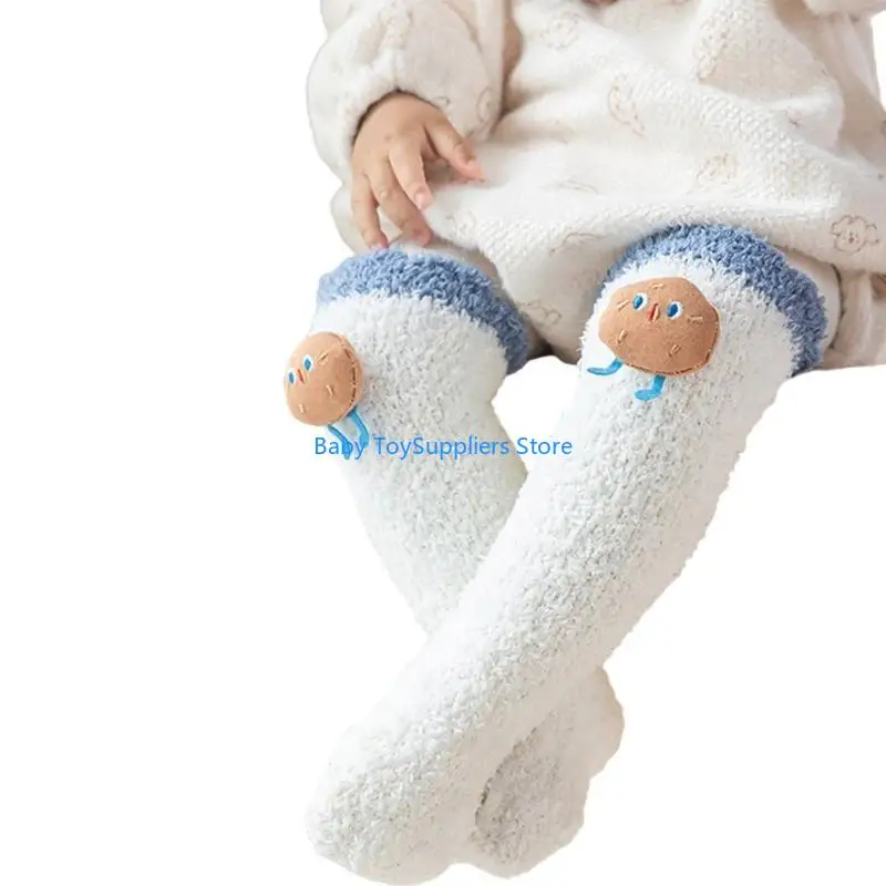 

R1WF Long Tube Socks For Toddler Ages 0-3 Over the Knee Socks For Winter Comfortable