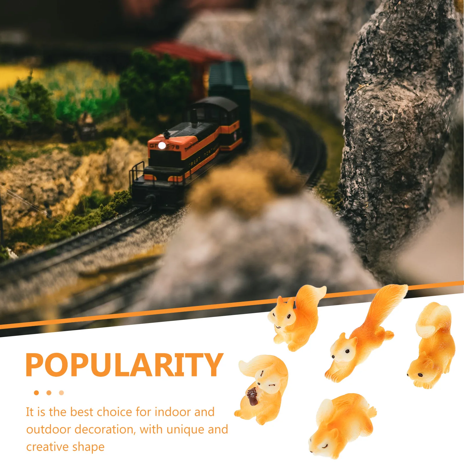 

10Pcs Mini Squirrel Resin Adornments Compact Durable Mini Ornament for Fairy Garden Micro Landscape Bonsai Decoration