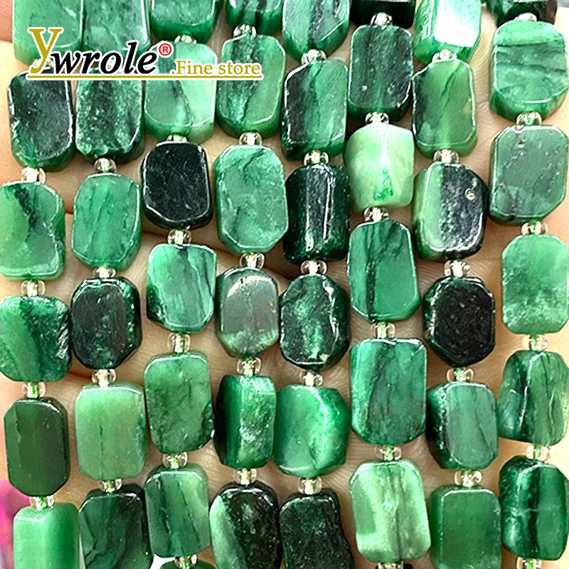 8x12MM Naturstein Grüner Smaragd Rechteck Lose Spacer Perlen für Schmuck Machen Diy Ohrringe Armbänder Charms Zubehör