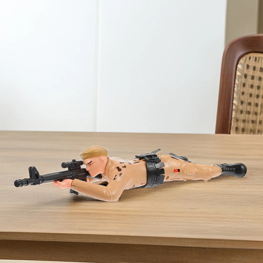 2 pçs rastejando soldado para meninos figuras de ação do exército interativo soldados de plástico playset aprendizagem precoce rastejando brinquedo crianças