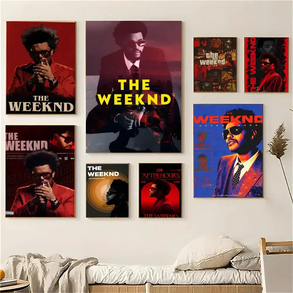 Singer T-The Weeknd Poster Self-adhesive Decal Living Room Bedroom Party Bar Decor Moisture-proof Fade-resistant