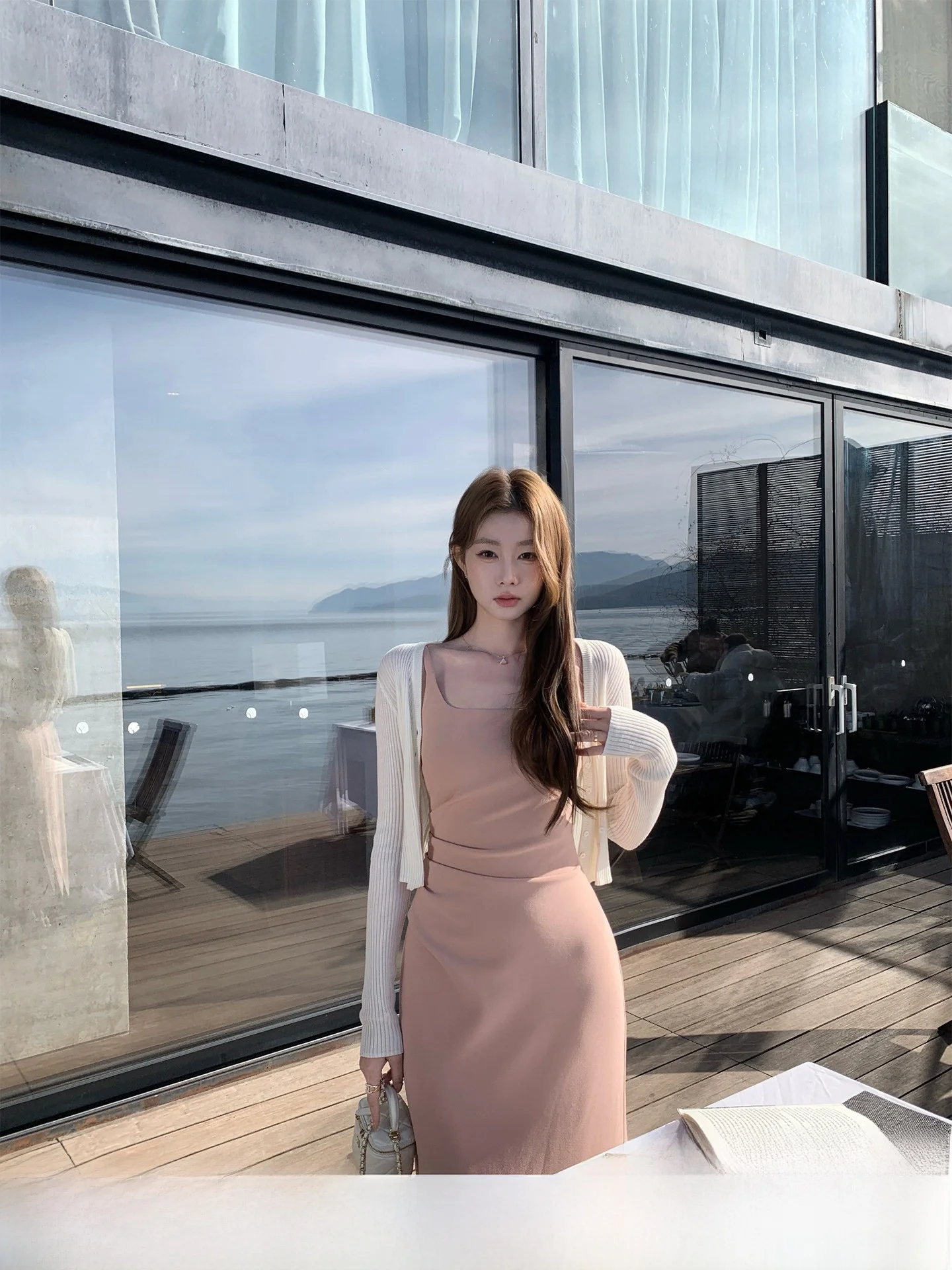 

Iris Lumina Summer Dress Square Collar Strap High Waist Slim Long Dress Women's Fashionable Casual Skirt Polyester Blend