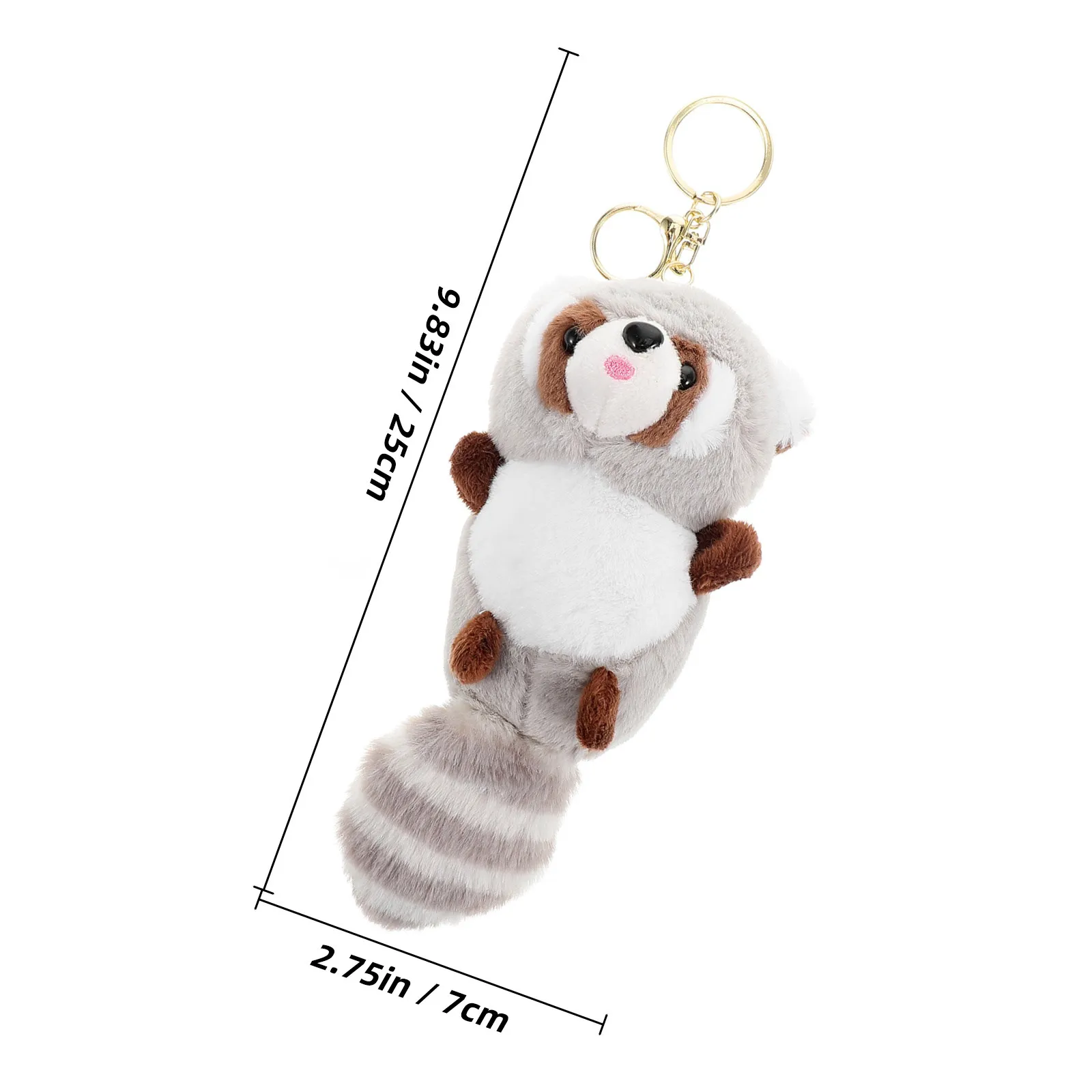 Raccoon Keychains Soft Stuffed Animal Keyring Mini Pendant Bag Purse Decoration Cute Backpack Charm Party Favor view 6