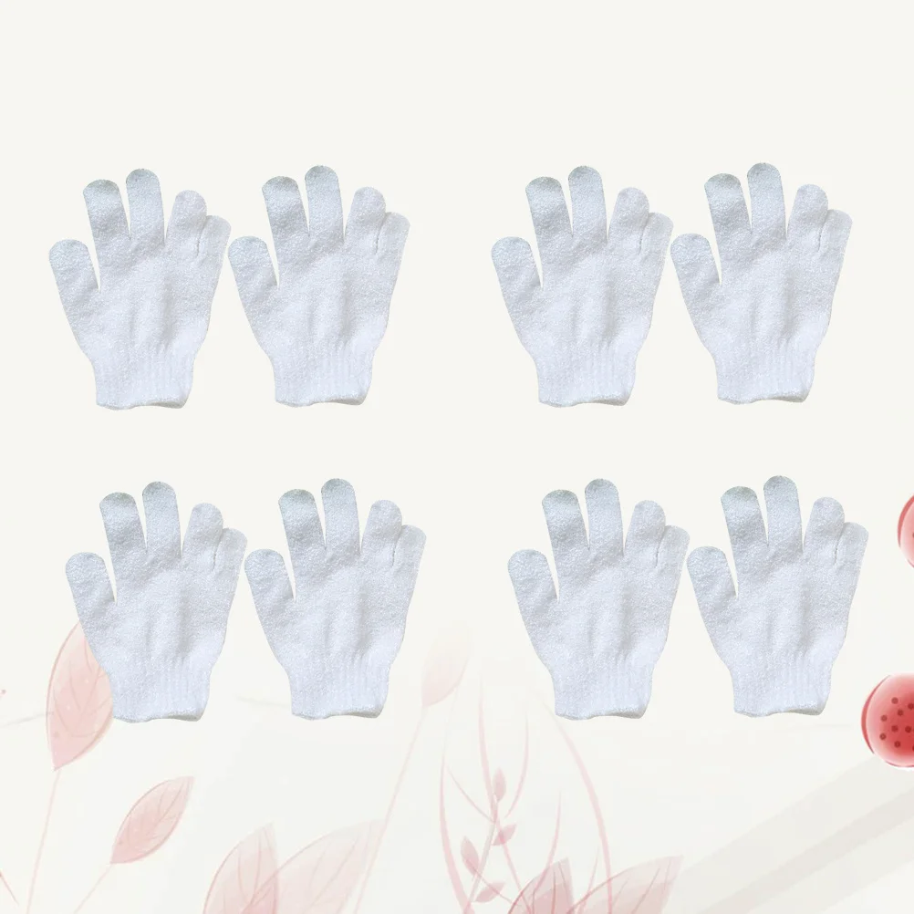 

8Pcs Kids Bath Gloves Exfoliating Shower Mitts for Deep Cleansing and Smooth Skin White Easy on Off Child Bath Gloves
