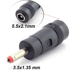 DC Female to Male DC Power Adapter 5.5x2.1 mm to 3.5x1.35 mm Connector plug Laptop Computer Cables J17