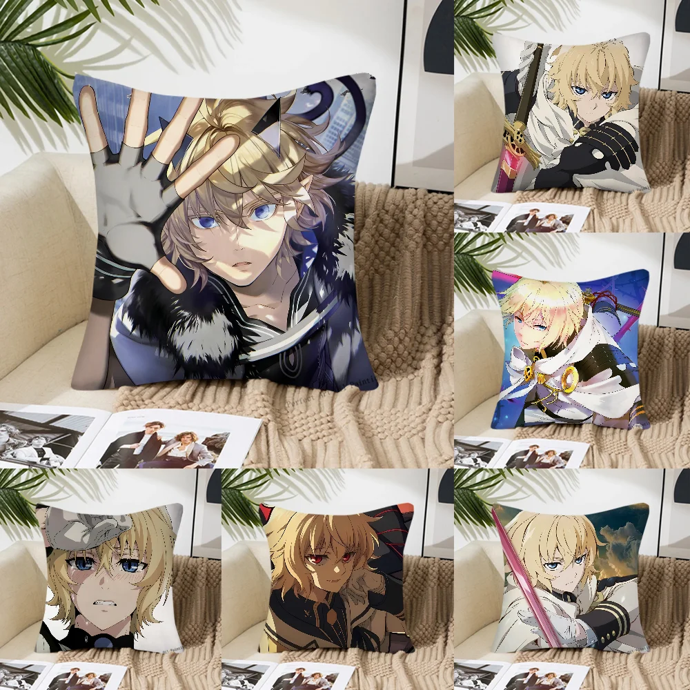 Mikaela Hyakuya Anime Seraph Of The End Pillow Case Fashion Square Pillowcase Bedroom Sofa Room Ins Decoration Leisure Cushion