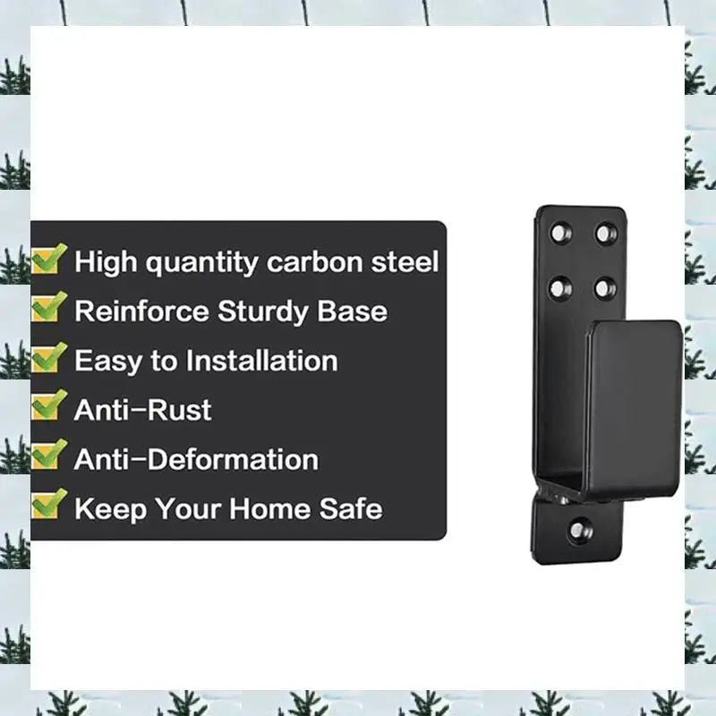 

ABLG 4Pcs 2X4 Door Barricade Brackets Heavy Duty Upgraded Door Bar Holder For Home Security Suit For 2X4 Lumber Black