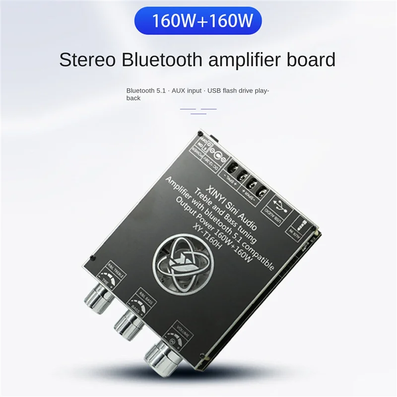 Imagem -03 - Stereo Bluetooth Power Amplifier Board Ajuste de Graves Elevados Dois Canais Módulo de Áudio Super 3116 Xy-t160h Tda7498e 160wx2