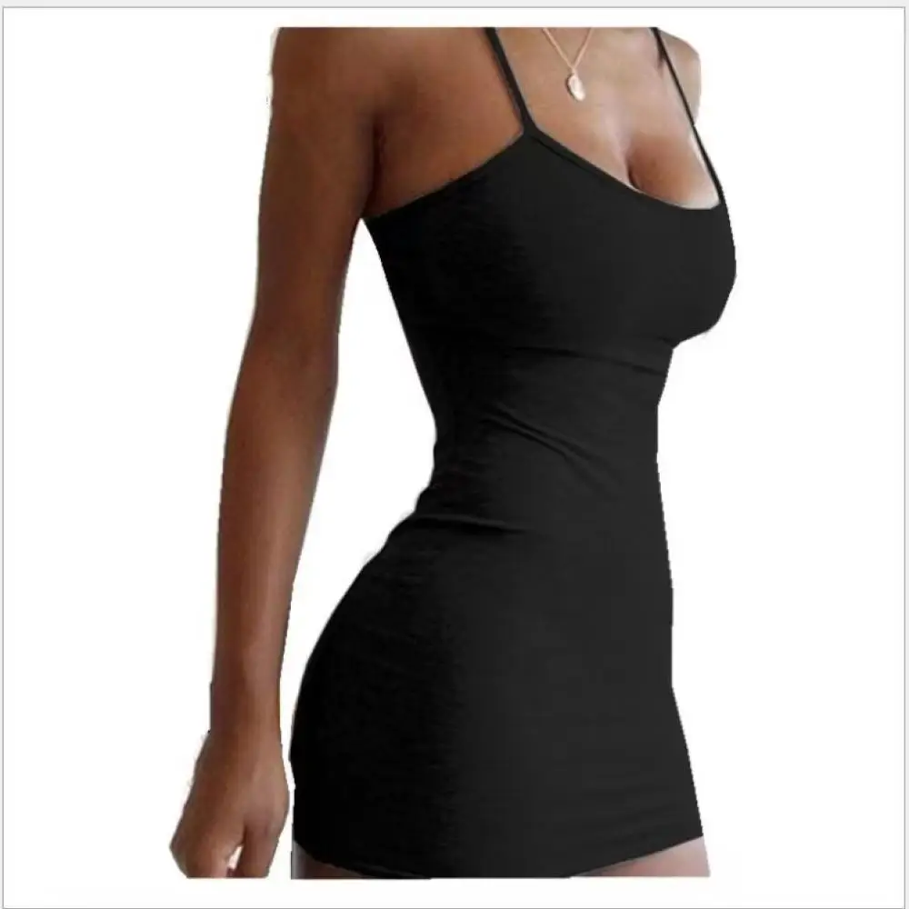 Casual Sexy Spaghetti Strap Bodycon Dress Women Summer Sleeveless Slim Fit Fashion Night Out Party Beach Mini Dresses - view 2