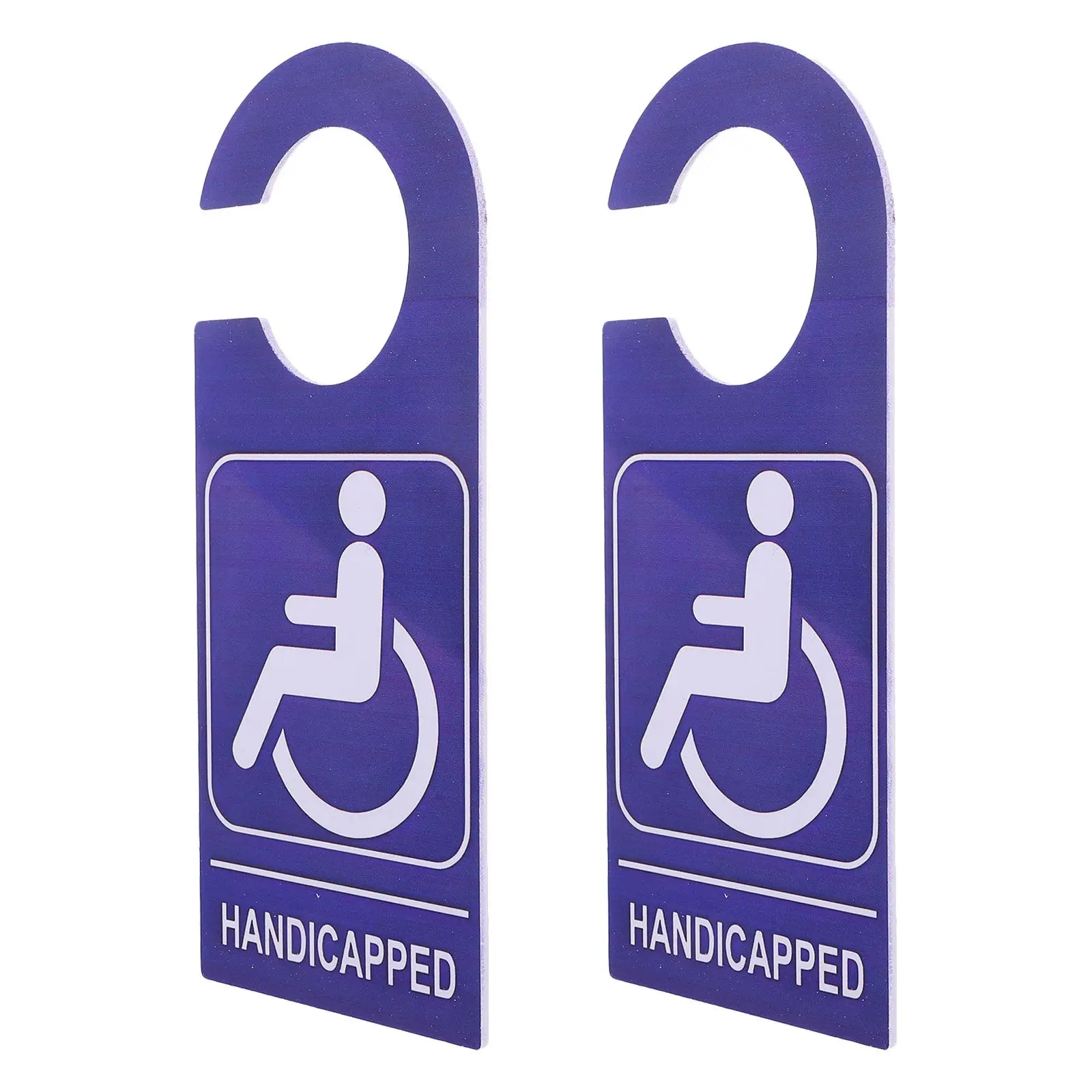 2Pcs Handicap Parking Placard Sign Blue PVC Waterproof Resistant Disabled Parking Placard Car Door Hook Rearview Mirror
