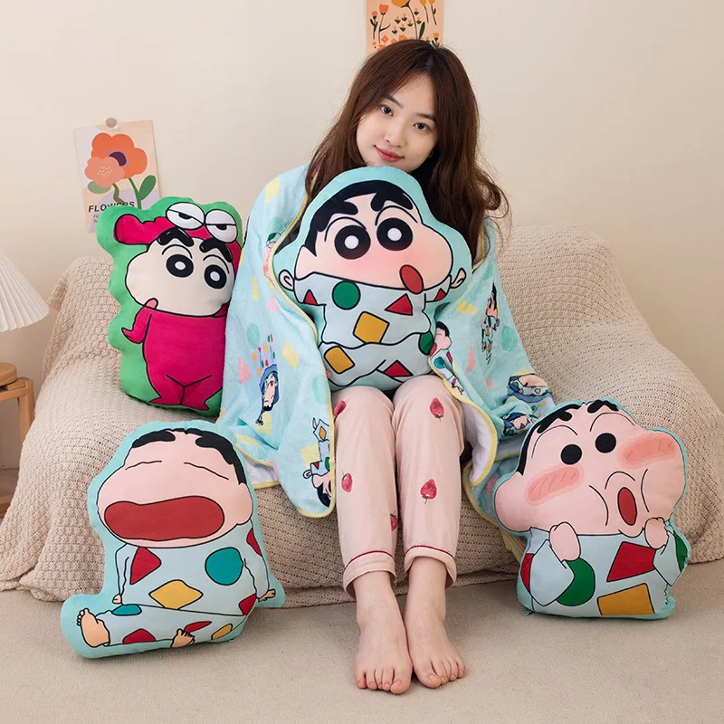 

2024 Crayon Shin Chan одеяло Kawaii MINISO японская Новинка мультипликационная плюшевая подушка милая девочка накидка одеяло для кондиционирования воздуха