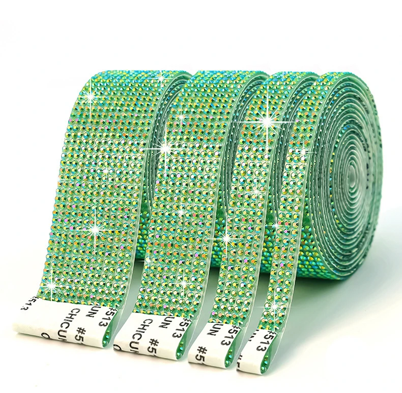 10 Yard Strassbänder Selbstklebende Kristall-Diamant-Rolle DIY Kunsthandwerk Partygeschenke Dekoration Glänzende Strass-Aufkleber – Detail 5