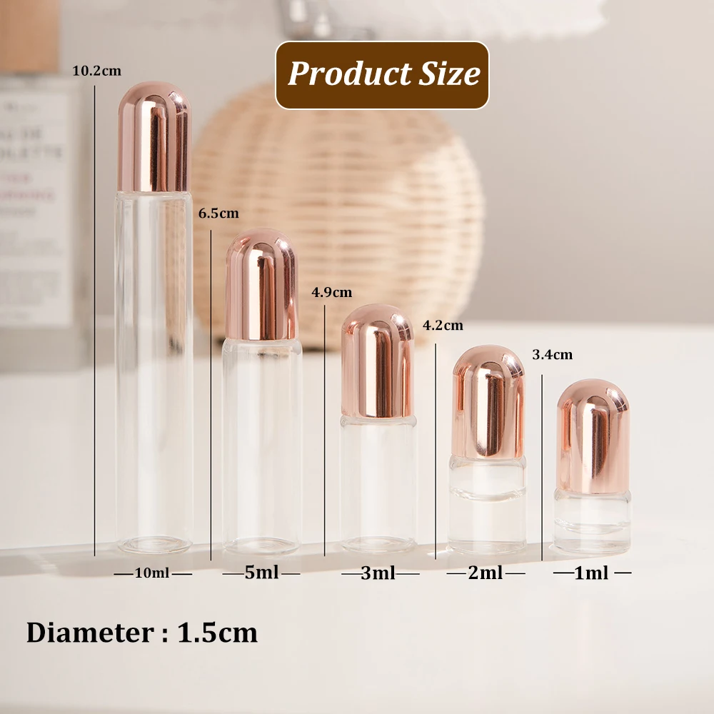 3PCS Mini Essential Oil Roller Ball Bottles Set with 4PCS bottling tools Portable and Refillable Travel Perfume Essential Oils
