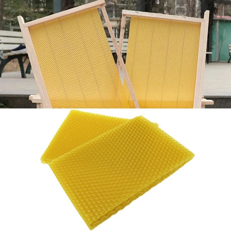 Beeswax Sheets Kit Natural Beeswax Sheets Set Beeswax Honeycomb Sheets Wax For Beekeeping Equipment (13.3 X 9Cm) 10PCS