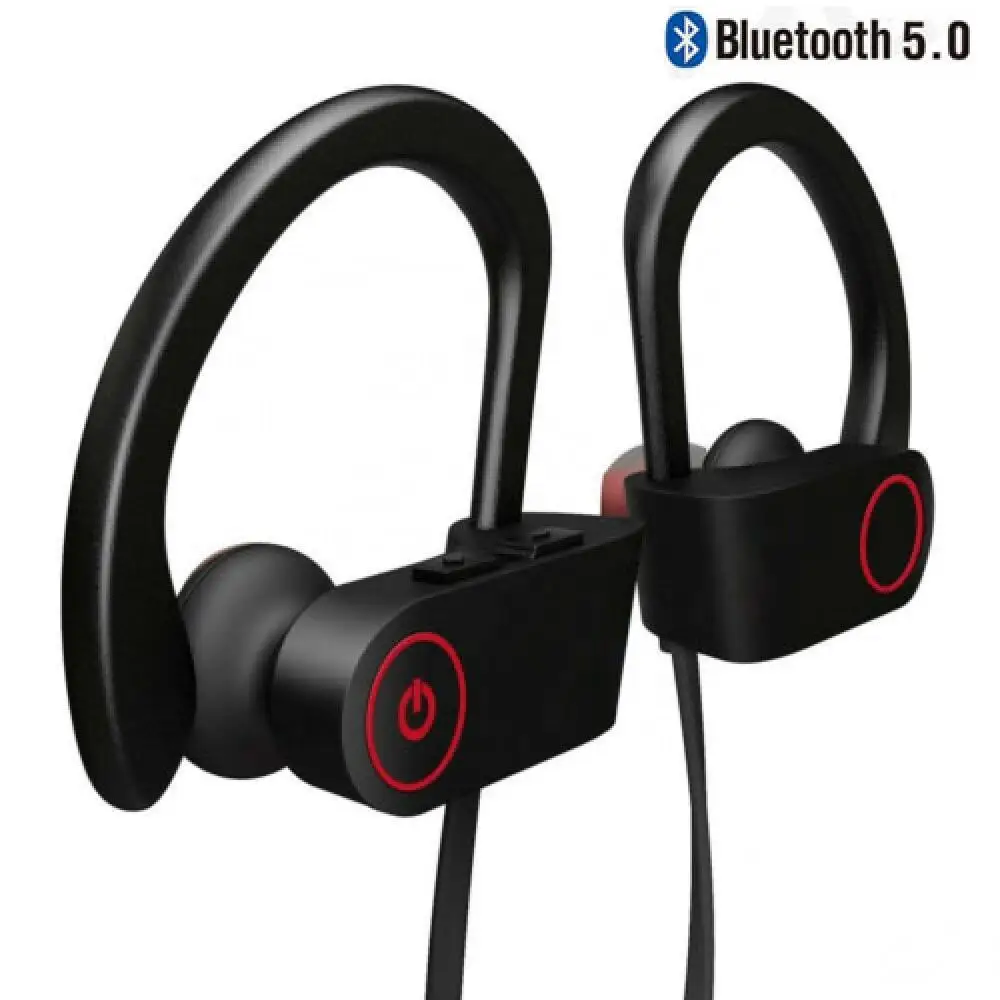 Écouteurs stéréo sans fil Bluetooth 5.0, casque intra-auriculaire, microphone intégré, sport, étanche, casques de sauna suspendus au cou