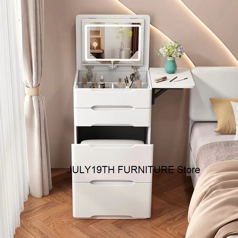 Front Modern Simple Multi-functional Internet Celebrity Storage Cabinet,Bedroom Dressing Table, Flip-up Mirror, Dressing Table