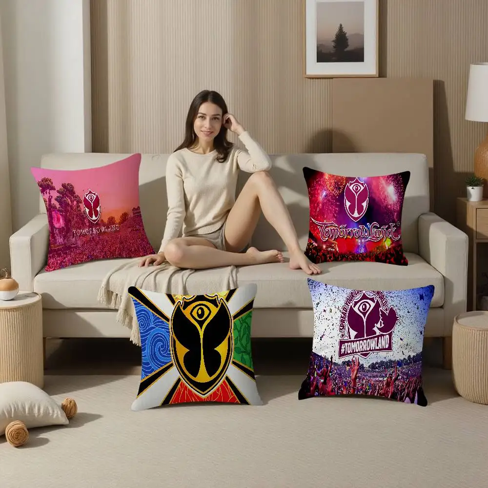 TOMORROWLAND Music Pillowcase toon Gift Cushion Cover Bedroom Home Sofa Chair Seat Decor pillow case