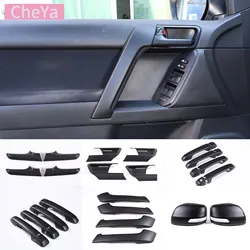 For Toyota Land Cruiser Prado FJ150 150 10-18 Car Interior Door Panel Decorative Strip Frame Cover Sticke ABS Matt Black Kit LHD