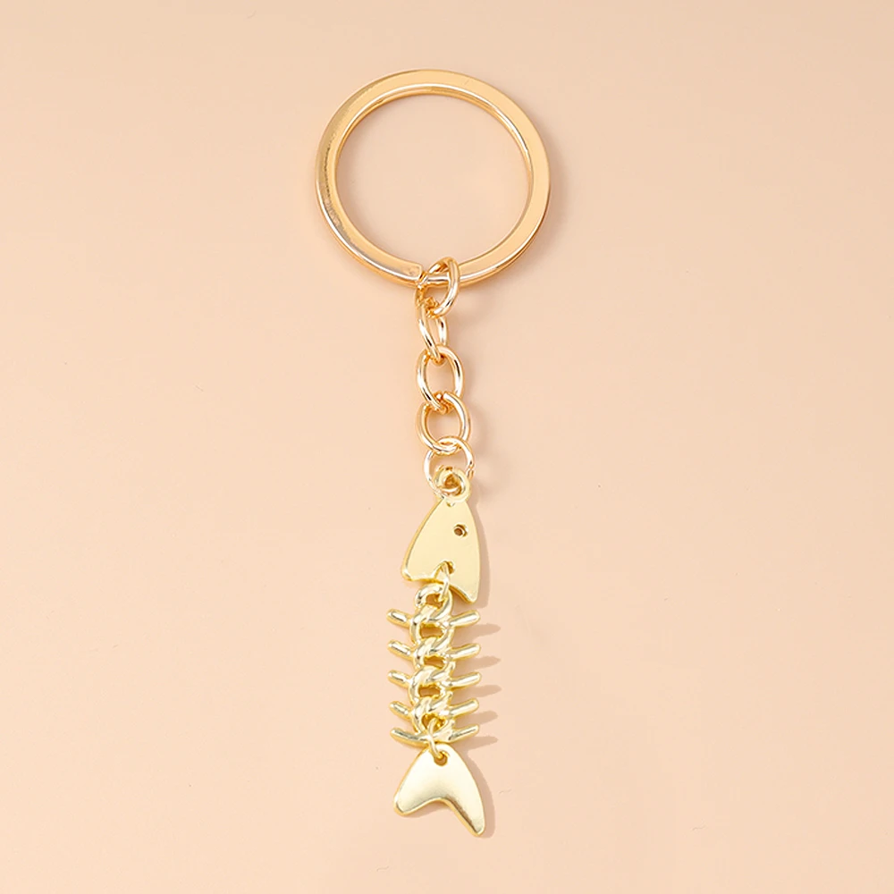 Aihua Neuer personalisierter Fischgräten-Schlüsselanhänger aus Edelstahl für Damen und Herren, niedlicher Fischgräten-Schlüsselanhänger, Ketten, Sommer, Strand, Schmuck, Geschenke – Detail 7