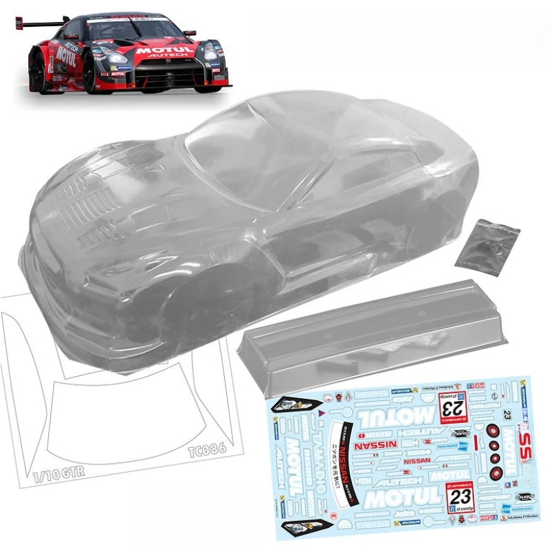 1/10 Nissann GTR Clear body shell 200mm for 255-260mm Wheelbase RC Drift car Tamiya tt01 tt02 mst hpi lc racing 3racing kyosho