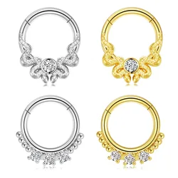 2Pcs Zircon Snake Nose Ring surgical steelNariz Piercing Cartilage Tragus Goth Piercing Nez Earrings Nase Septum Piercing Rings