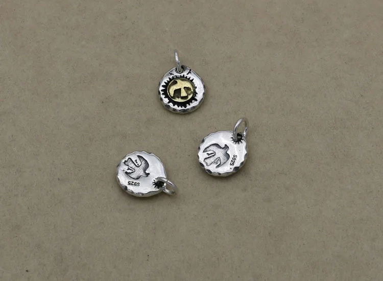 Wholesale of pure silver jewelry DIY accessories Handmade Bracelet Bracelet Pendant Flying Bird Hanging Tag