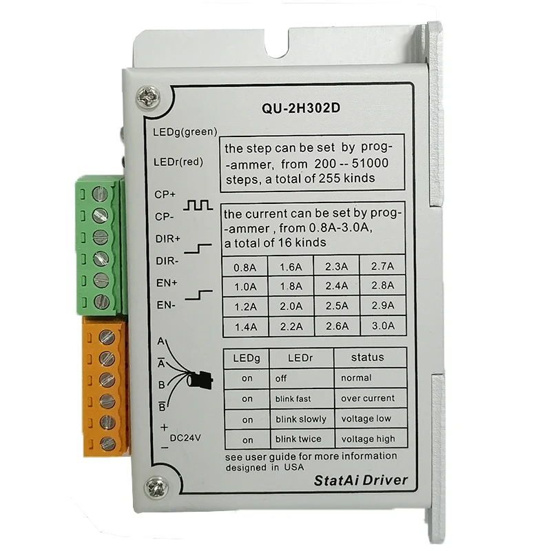 NEW CNC QU-2H302D Two-Phase Stepper Motor Driver Q-ProgA Remote Controller For 42BYG250A/B/C And Plasma Controller