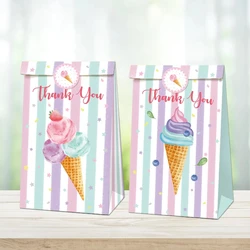 12 sztuk/zestaw letnie słodkie lody lody na patyku impreza tematyczna papierowe torby pudełko cukierków ciasto torby na prezenty Baby Shower Birthday Favor Supplies