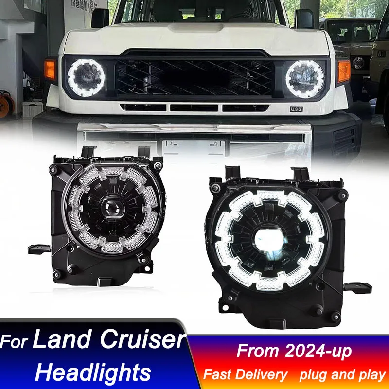 Fari auto per Toyota Land Cruiser LC76 LC78 LC79 2024 LED Head Lamp Upgrade DRL Dynamic Signal Lamp gruppo luce anteriore