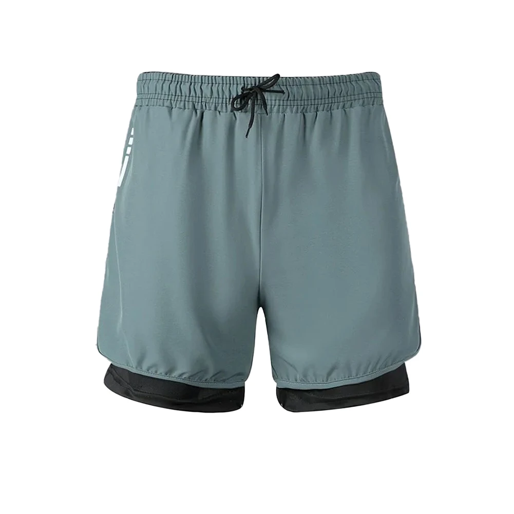 Breathable Loose Fit Men's Running Shorts Mid to High Waist Quick Dry Polyester Spandex for Gym and Sports Activities