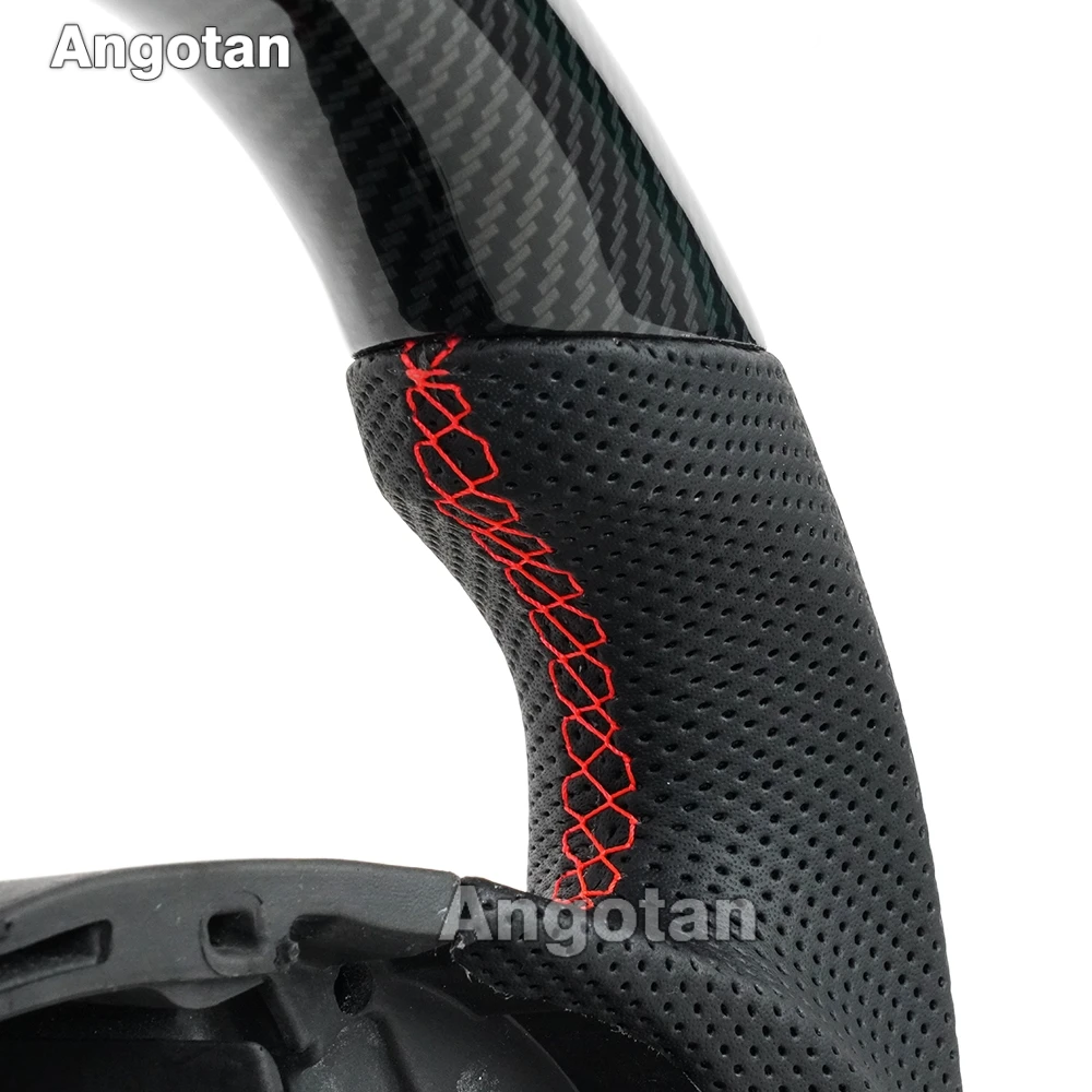 Volante Hydro-Dip in fibra di carbonio per Chevy Corvette C7 2014-2018 con impugnatura in pelle perforata