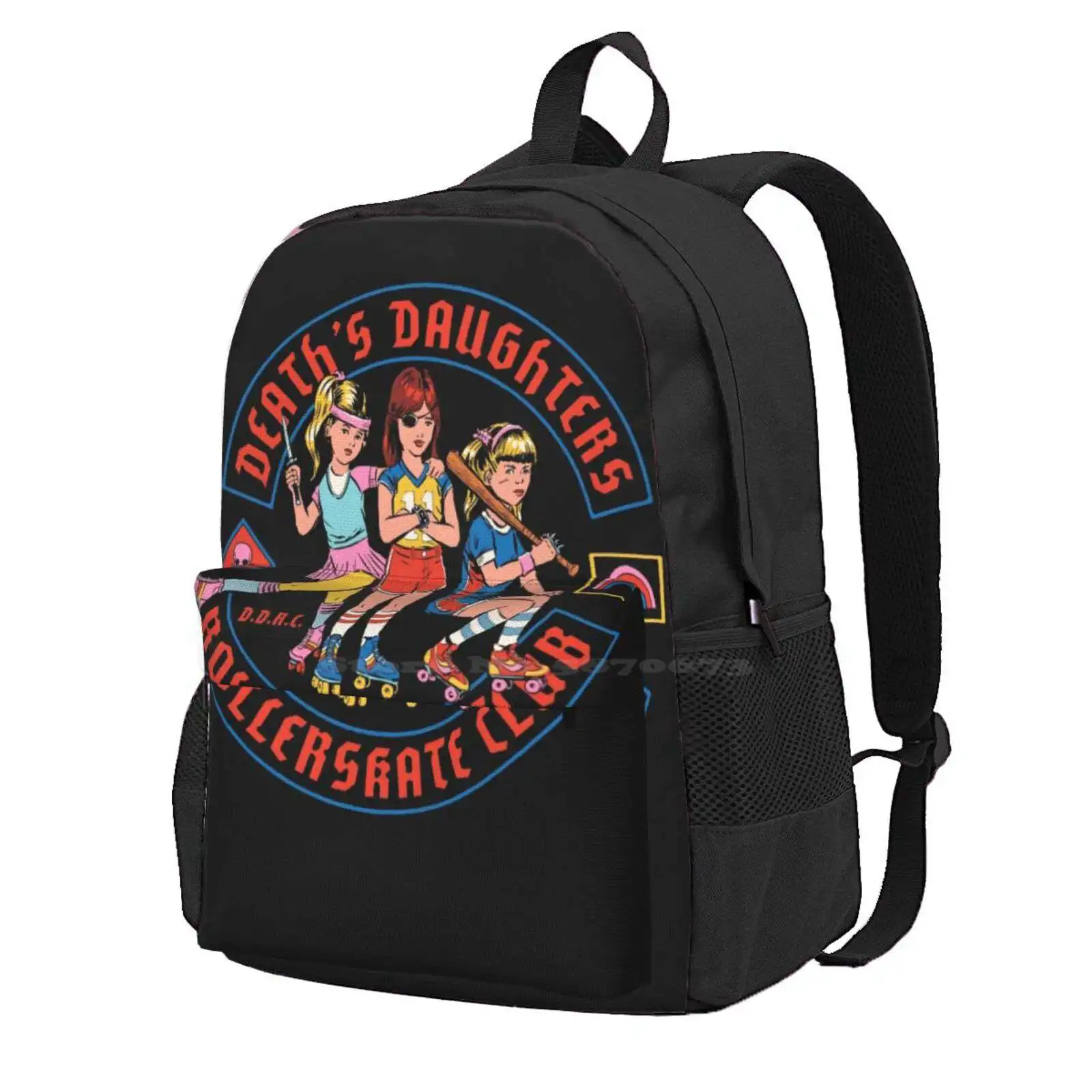 D.D.R.C. Hot Sale Schoolbag Backpack Fashion Bags Humor 80S Vintage Retro Roller Skate 70S Funny Roller Derby Girl Gang Tough