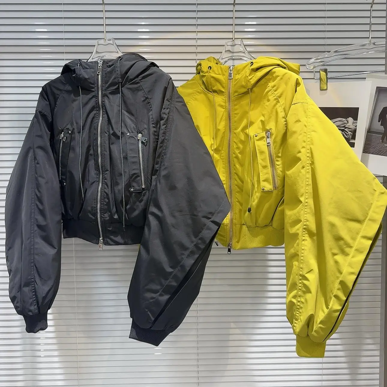 

Зима 2025 г., пальто American Sle Hot Girl на молнии с хлопковой подкладкой, тройное пальто свободного покроя с механическим ветром, длинное све