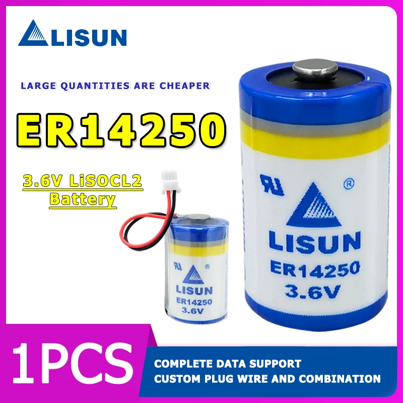 LISUN ER14250 3.6V Lithium Battery Suitable for Delta Programmer Servo PLC Machine Tool Processing equipment Intelligent Sight