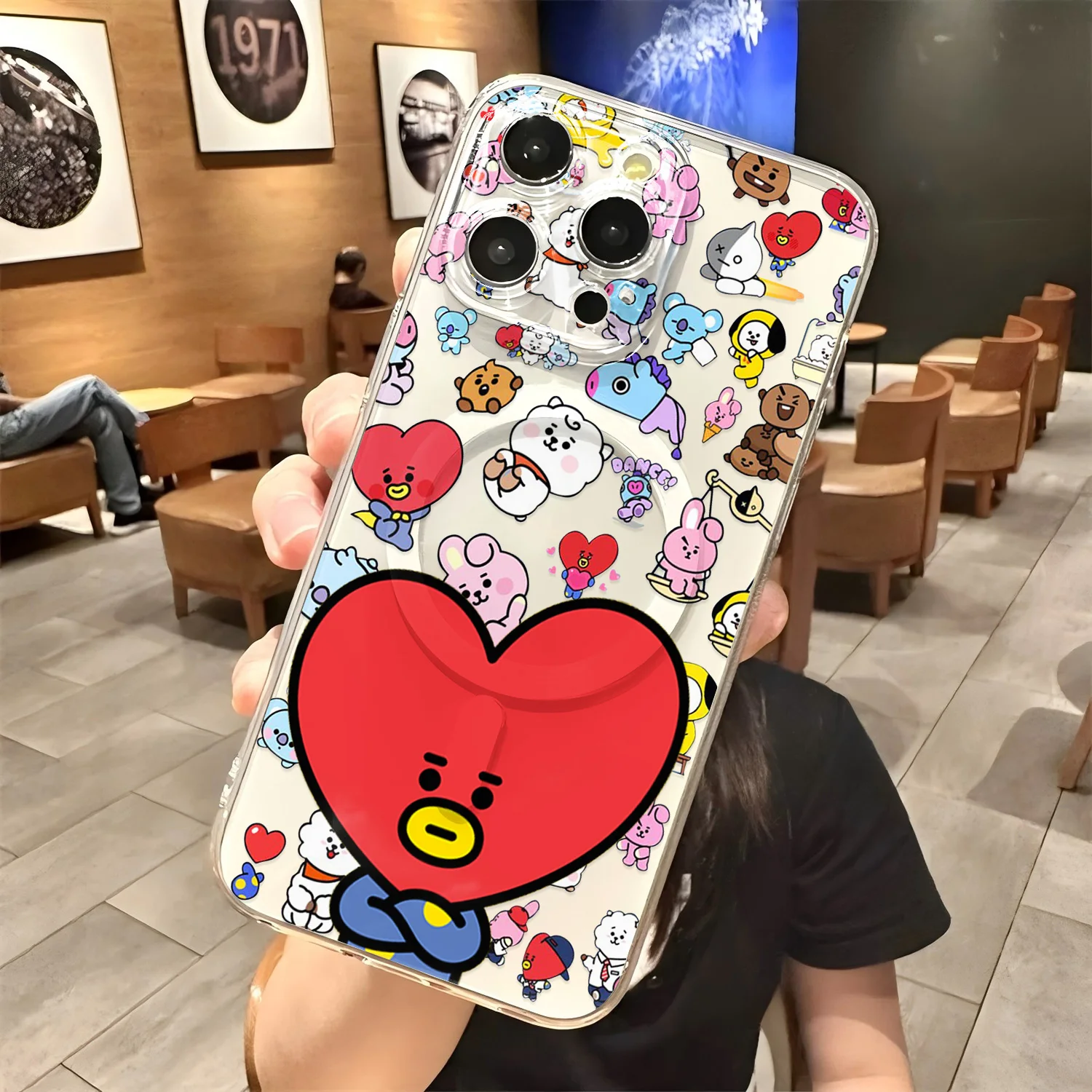 Cartoon Cute Animals B-BT21 Hot Magnetic Phone Case For IPhone 17 16 15 14 13 12 11 8 7 Air Plus Pro Max XR Soft Clear Tpu Cover - view 2
