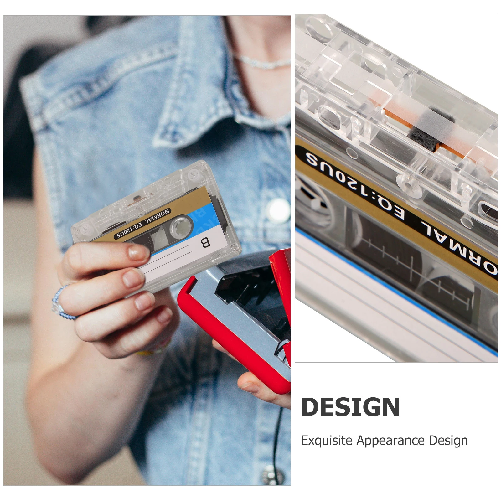 

4Pcs Blank Audio Cassette Tapes Retro Style Smooth Surface DIY Handcraft Recording for Voice Lectures Teaching