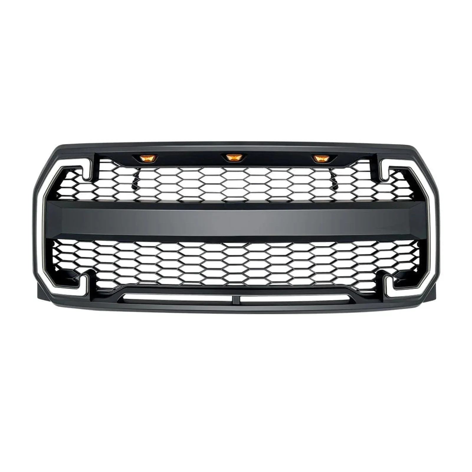 PARA Ford F-150 RAPTOR 2015-2017 con rejilla de malla, luces diurnas y luces direccionales OE FL3Z-8200-BA FL3Z-8200-CA