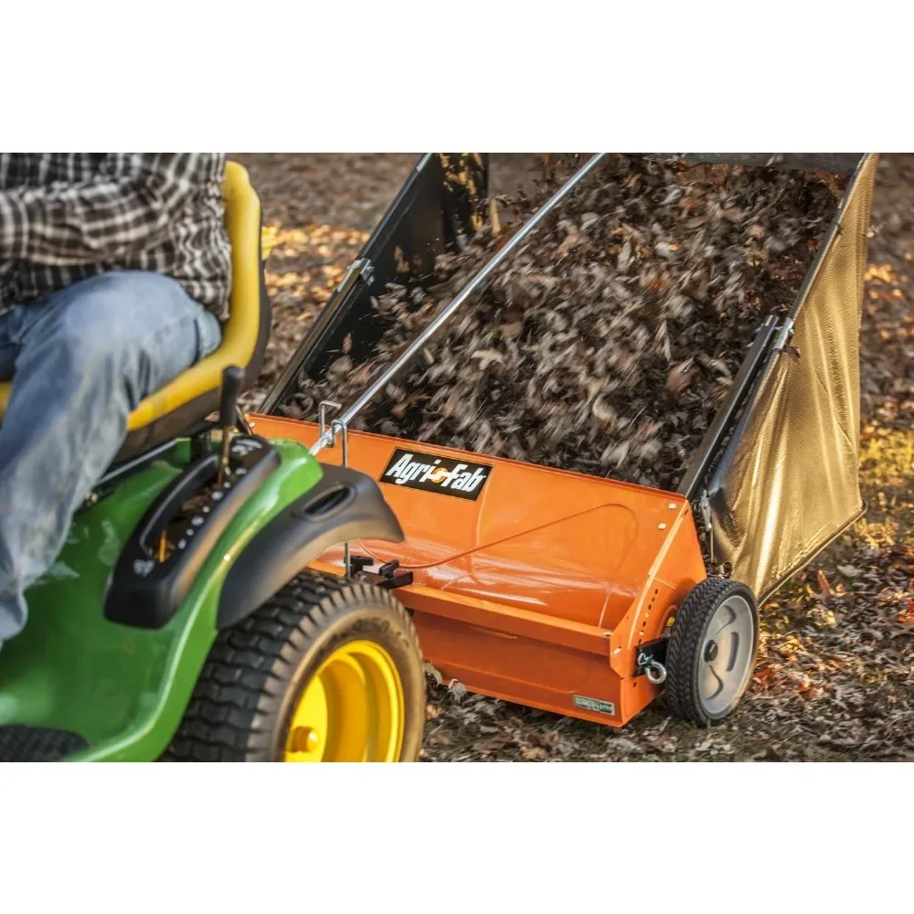 45-0492 Barredora de césped, naranja de 44 pulgadas, palanca de descarga mejorada que puede operar sin dejar el asiento del tractor