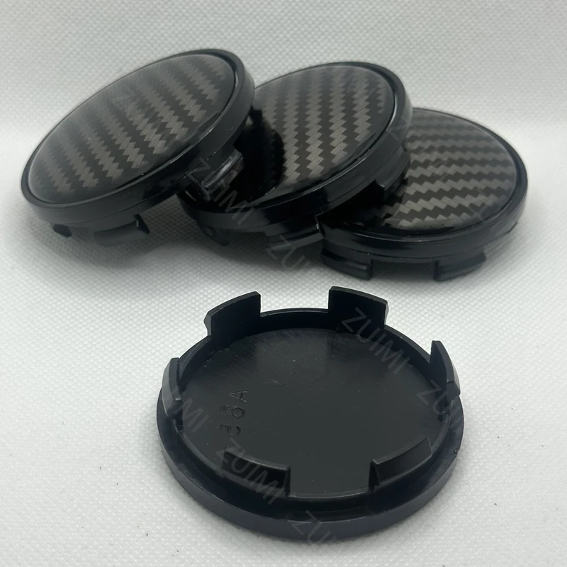 4Pcs 65mm Car Wheel Center Cap Black 3D Carbon Fiber Wheels Wheel Center Cap Set Vehicles Cover Practical Durable High Quality