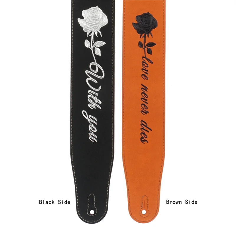 

Nubuck Leather Guitar Strap Soft Genuine Leather Adjustable Strap
