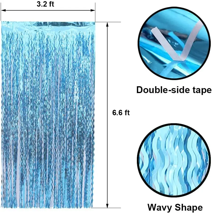 ستائر متعددة الاختيارات المموجة بهرج من رقائق معدنية خلفية لحفلات أعياد الميلاد تحت المحيط تحت سطح البحر