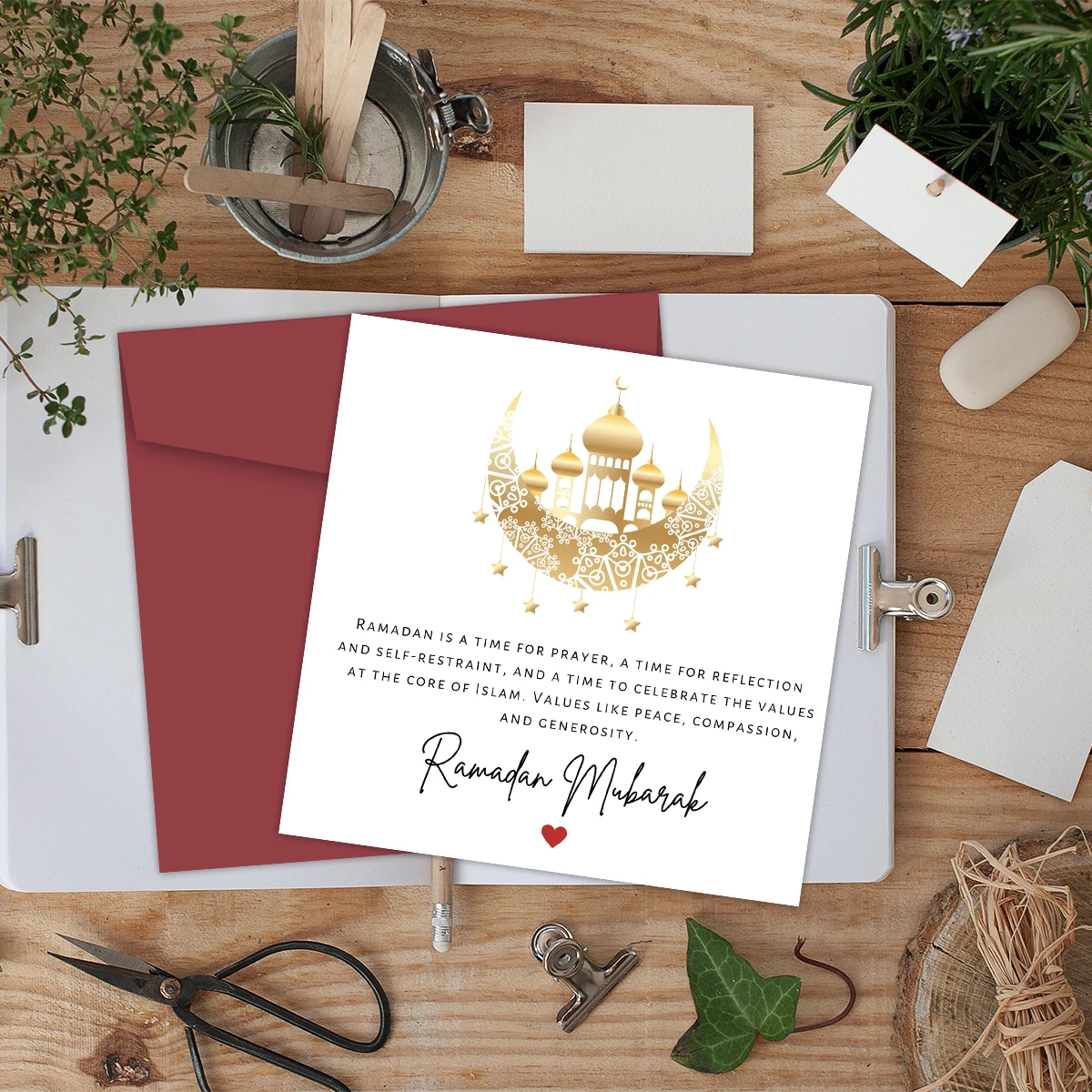 1pc Ramadan Mubarak Greeting Card with Moon Design,Funny Creative Eid/Ramadan Greeting Card for Muslims,Family Ramadan 2025 Gift